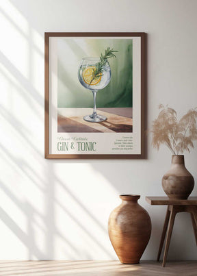 Classic Cocktails - Gin and Tonic Poster