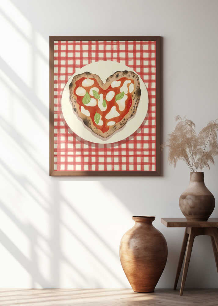 Pizza Heart checked Poster