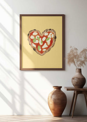 Pizza Heart light yellow Poster