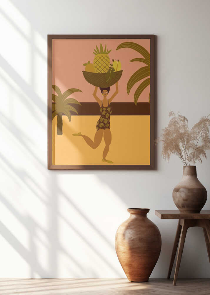 Tropical fruit at the beach Poster