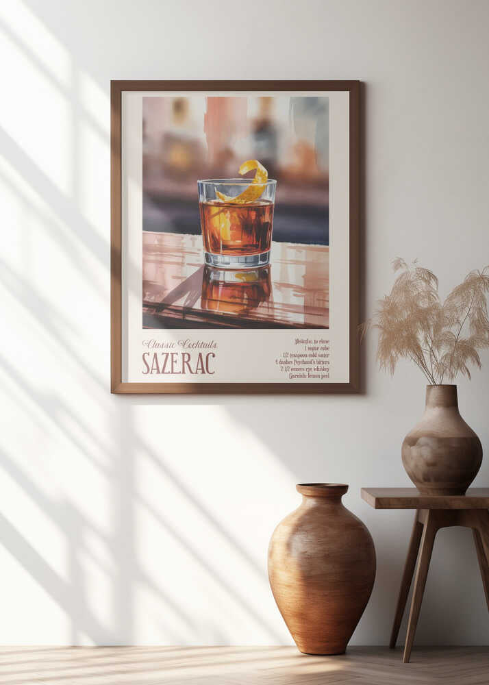 Classic Cocktails - Sazerac Poster