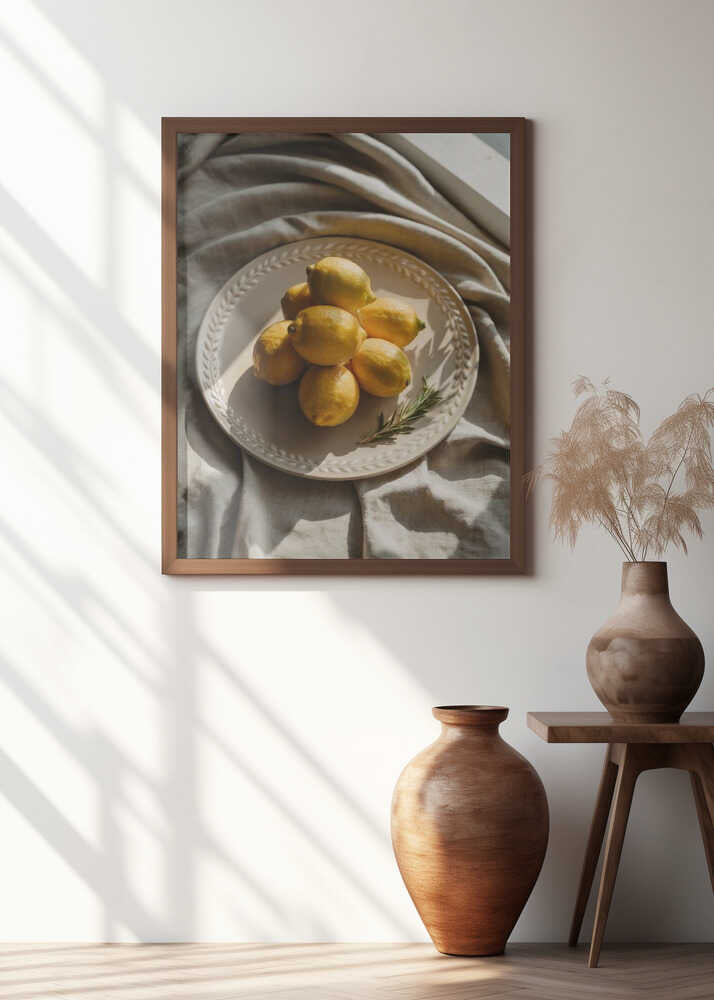 A Plate of Lemons Poster