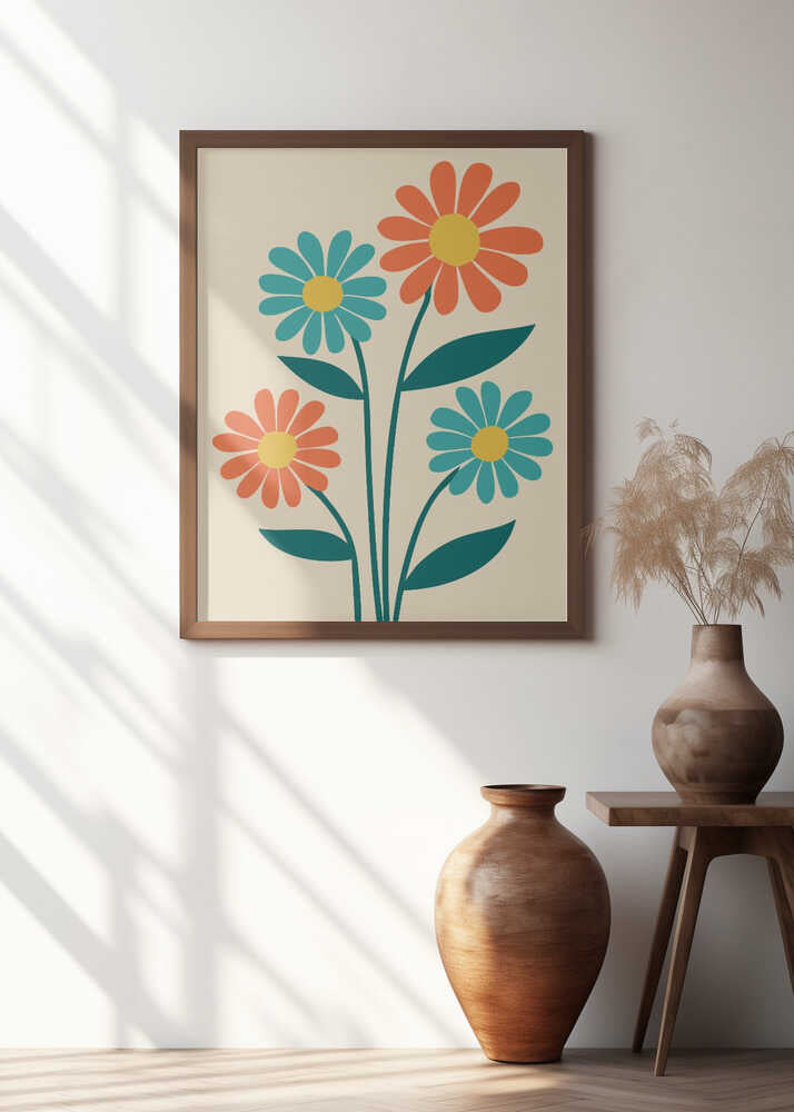 Boho Flowers Series No 8 Poster