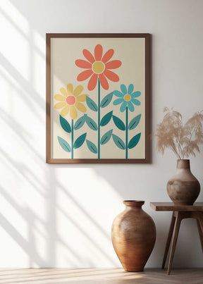 Boho Flowers Series No 7 Poster