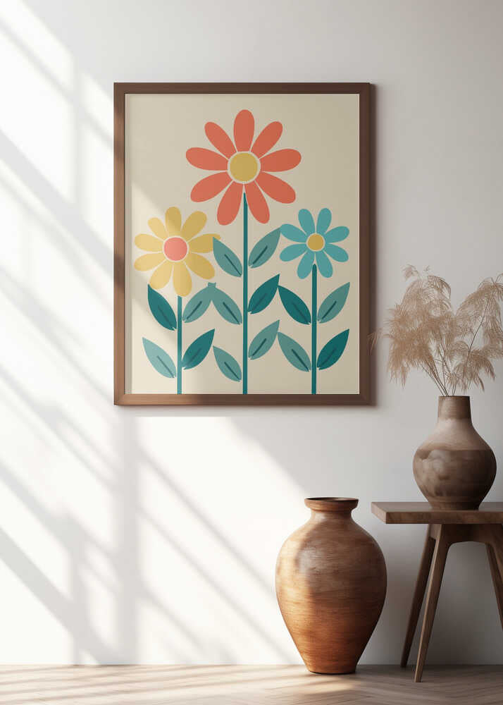 Boho Flowers Series No 7 Poster