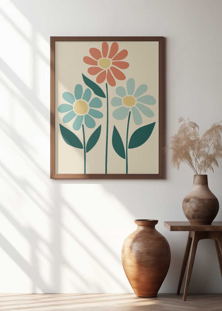 Boho Flowers Series No 6 Poster