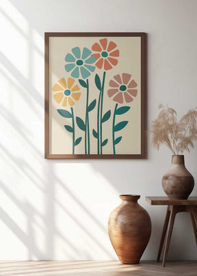 Boho Flowers Series No 5 Poster