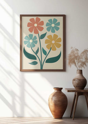 Boho Flowers Series No 4 Poster