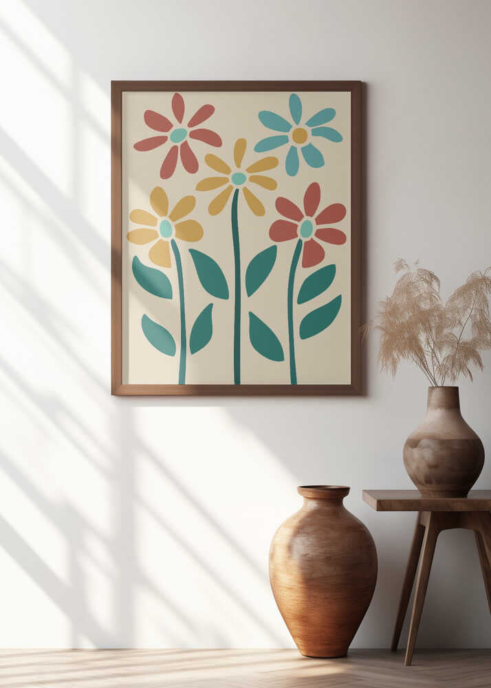 Boho Flowers Series No 3 Poster