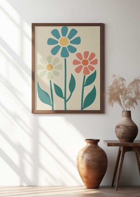Boho Flowers Series No 1 Poster