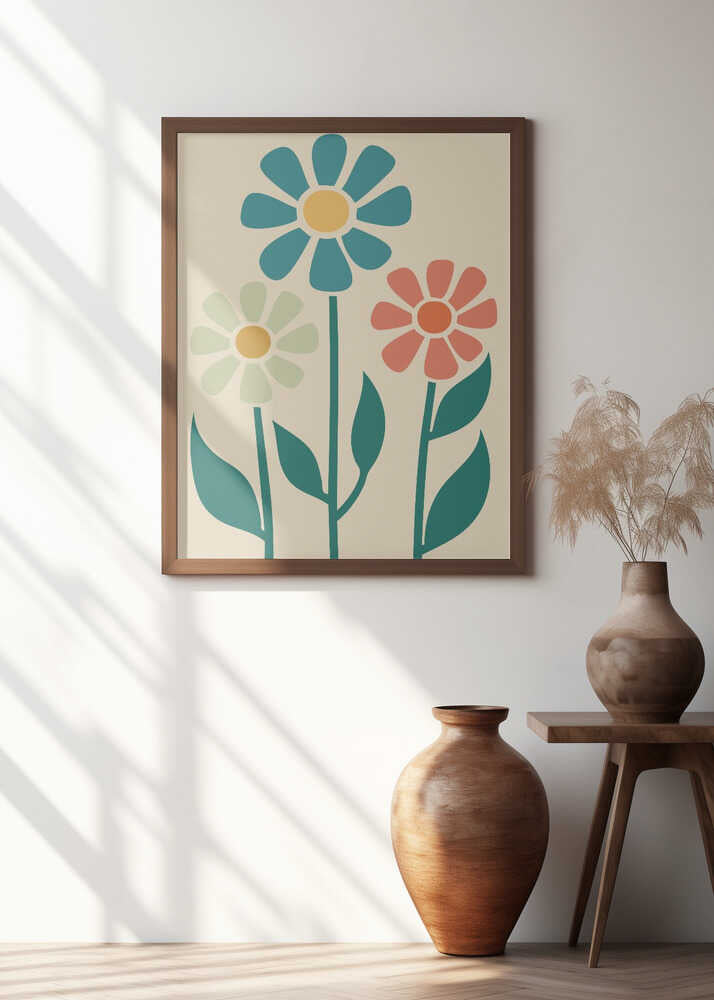Boho Flowers Series No 1 Poster