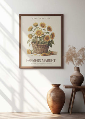 Farmers Market Sunflower Poster