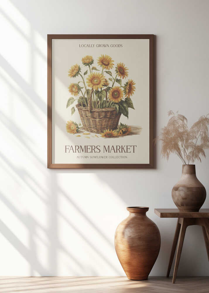 Farmers Market Sunflower Poster