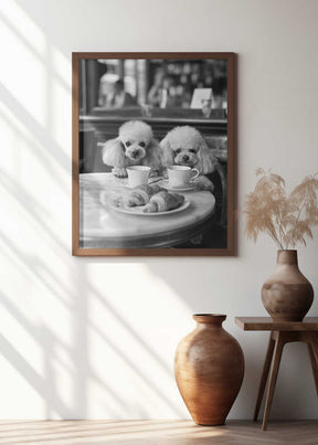Poodles At the Café Poster