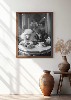 Parisian Poodle Breakfast Poster