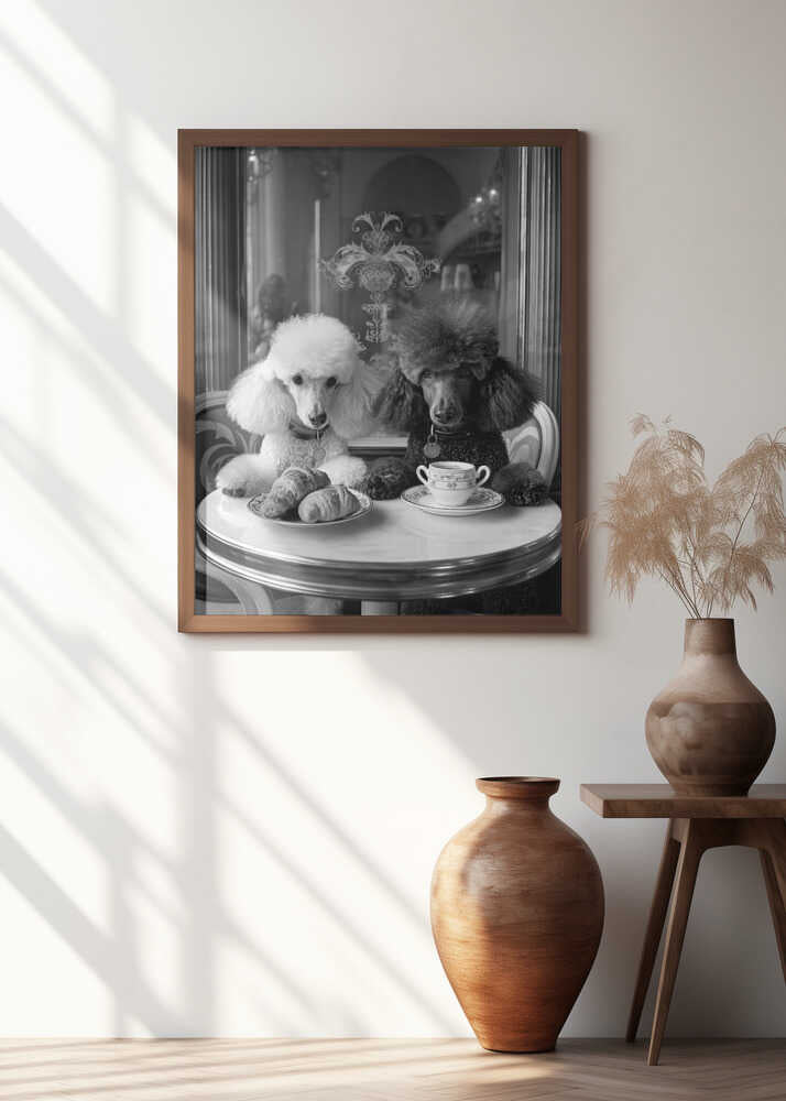 Parisian Poodle Breakfast Poster
