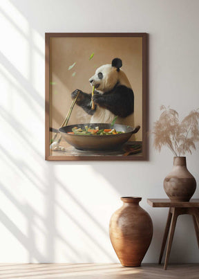 Panda Stir Fry Chef Poster