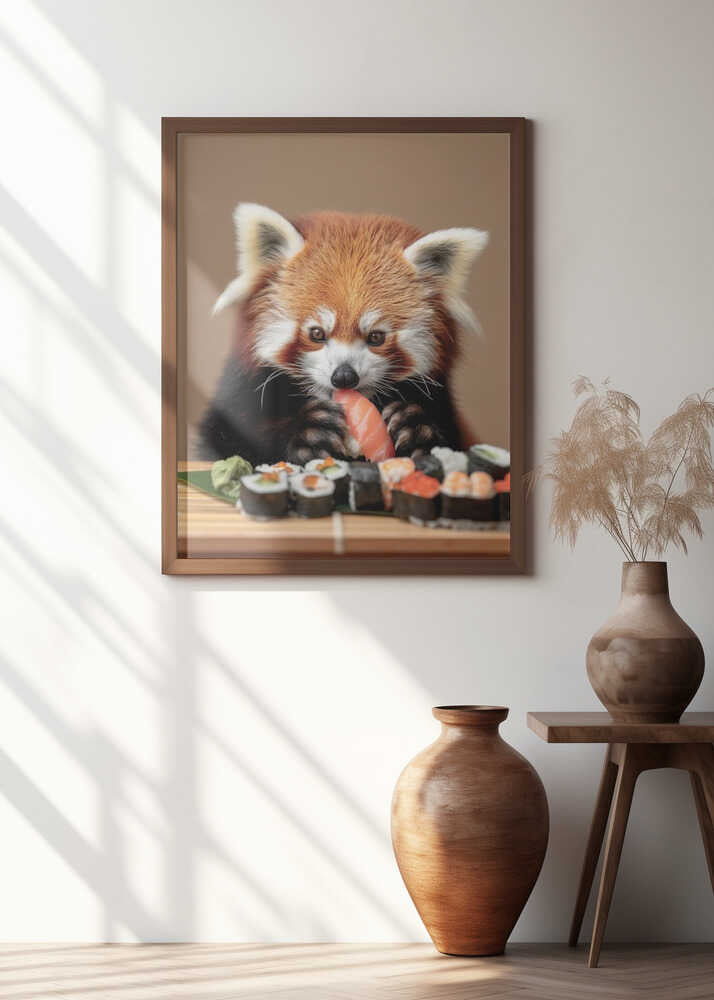 Sushi Red Panda Delight Poster