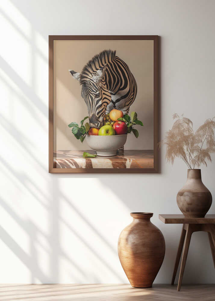 Zebra Fruit Feast Poster