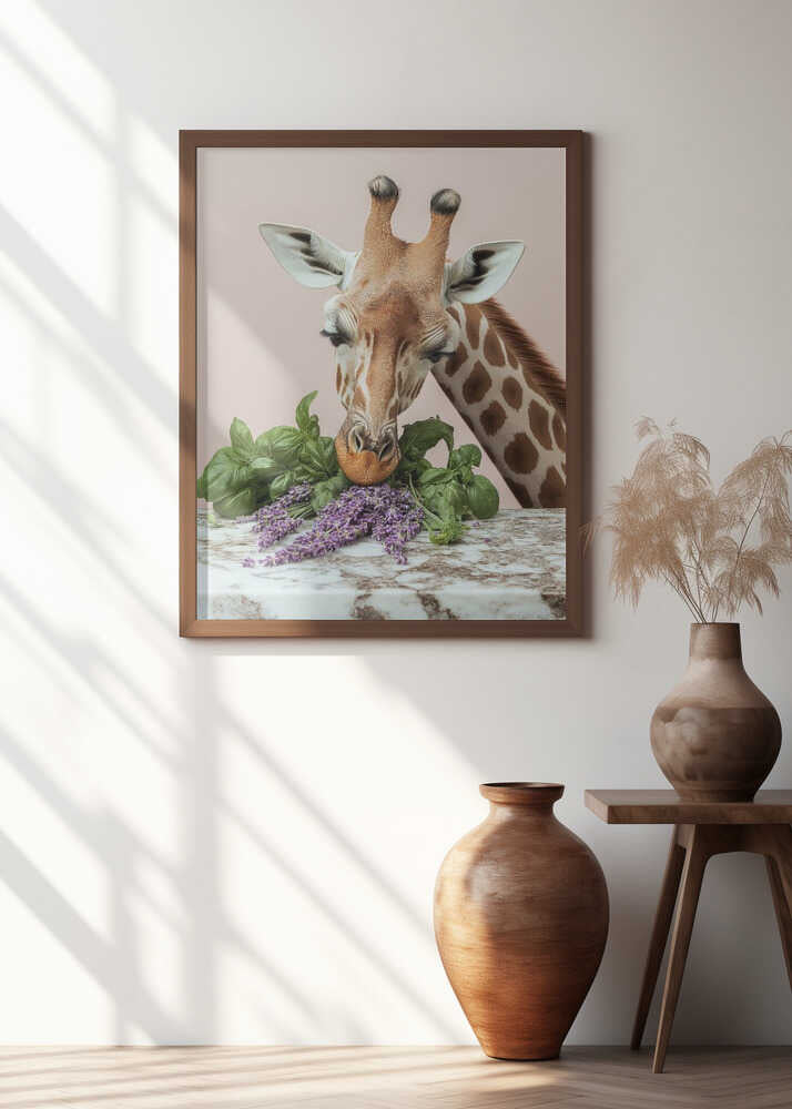 Giraffe’s Herbal Delight Poster
