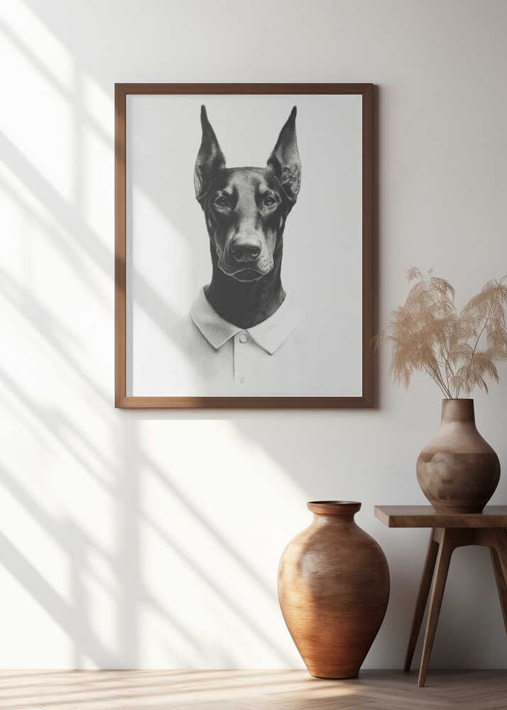 Doberman In Polo Shirt Poster