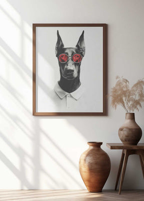 Doberman In Polo Shirt Poster