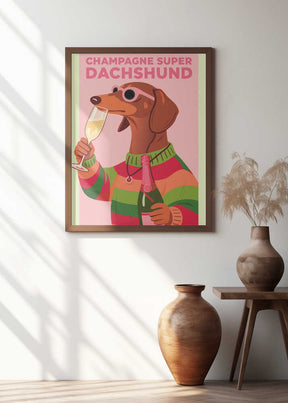A3 Champagne Super Dachshund 01.png Poster