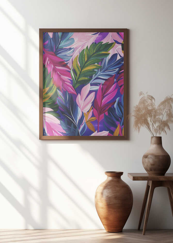 Vivid Jewel Leaves Poster