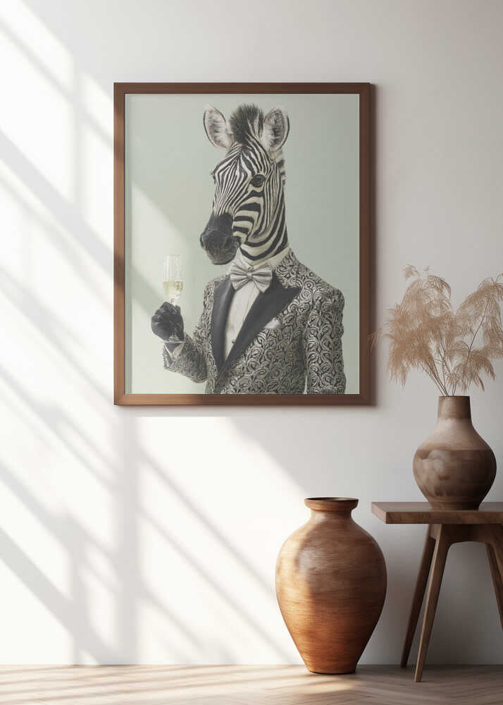 Zebra In Tuxedo Jacket Poster