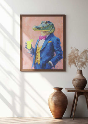Crocodile In a Blue Suit Poster
