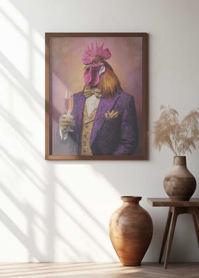 Rooster In a Purple Tuxedo Poster