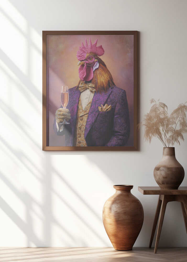 Rooster In a Purple Tuxedo Poster