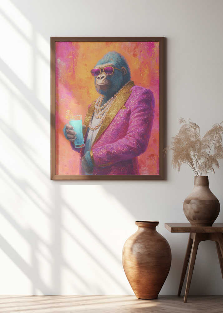 Gorilla In Pink Tuxedo Poster