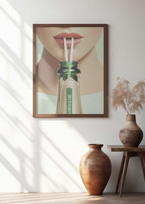 Champagne and Straws Poster