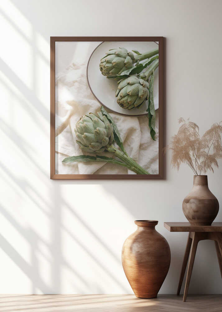 Three Fresh Artichokes Poster