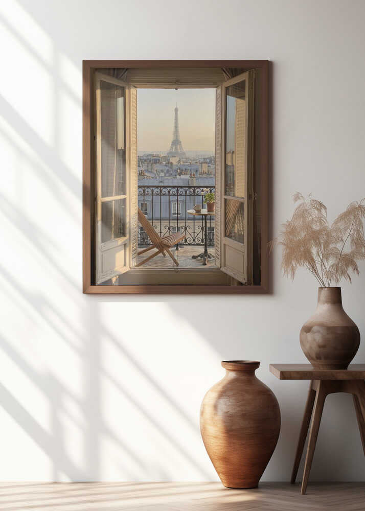 Parisian Balcony View Poster
