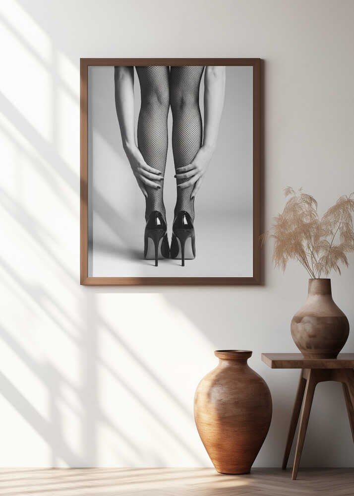 High Heels and Fishnet Stockings Poster