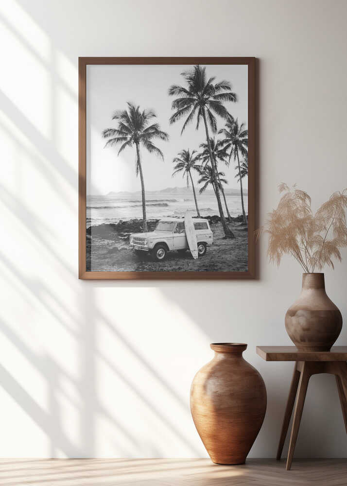 At the Beachbw Poster