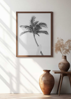 Palm Surfboard Poster