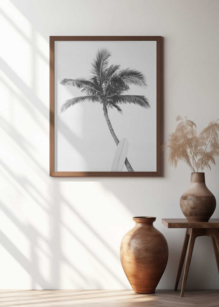 Palm Surfboard Poster
