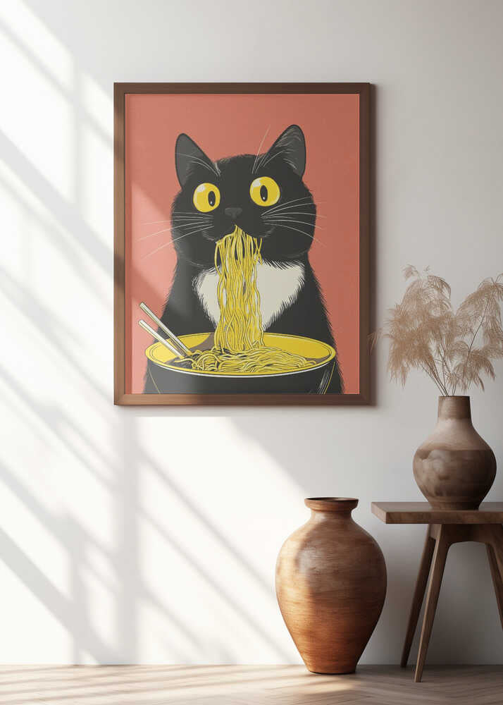 Noodle Cat No 6 Poster