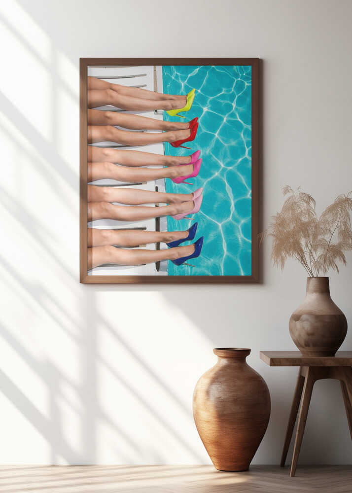 High Heels By the Pool Poster