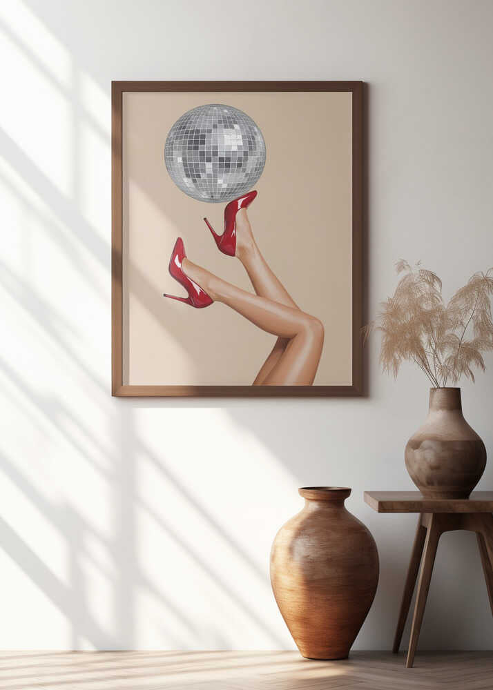 Stiletto Heels and Disco Ball Poster
