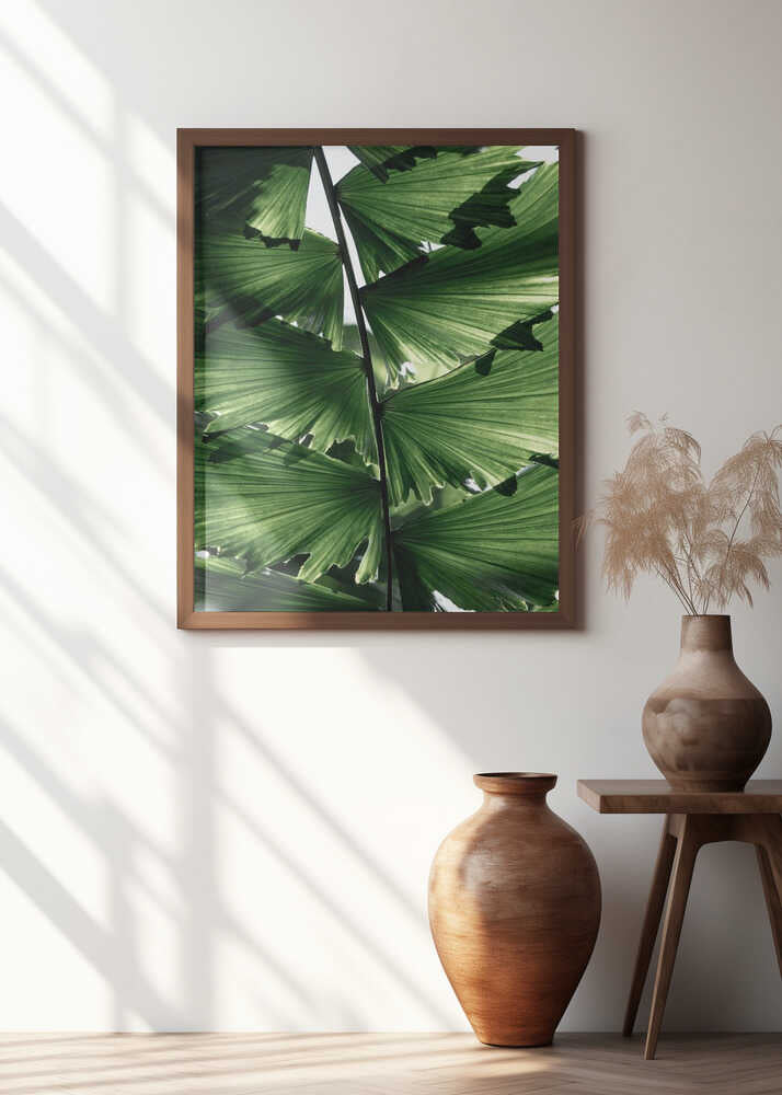 Tropical Green Palm Glow Poster