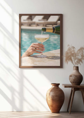 Luxury Poolside Champagne Poster