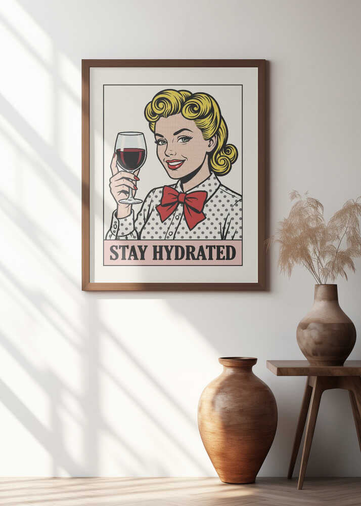 Pop Art Wine Woman Poster
