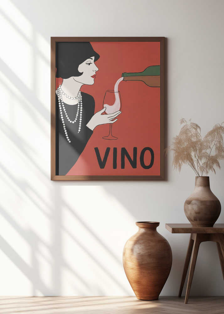 Elegant Flapper Wine Pour Poster