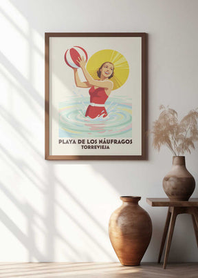 Retro Beach Ball Fun Poster