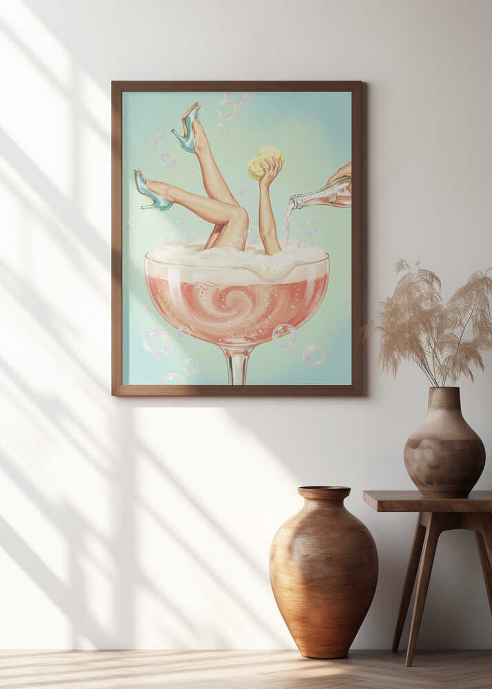 Champagne Bubble Bath Poster