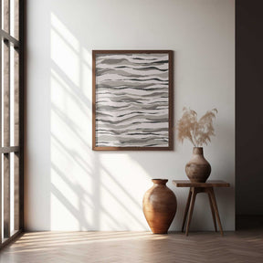 Monochrome Waves Poster